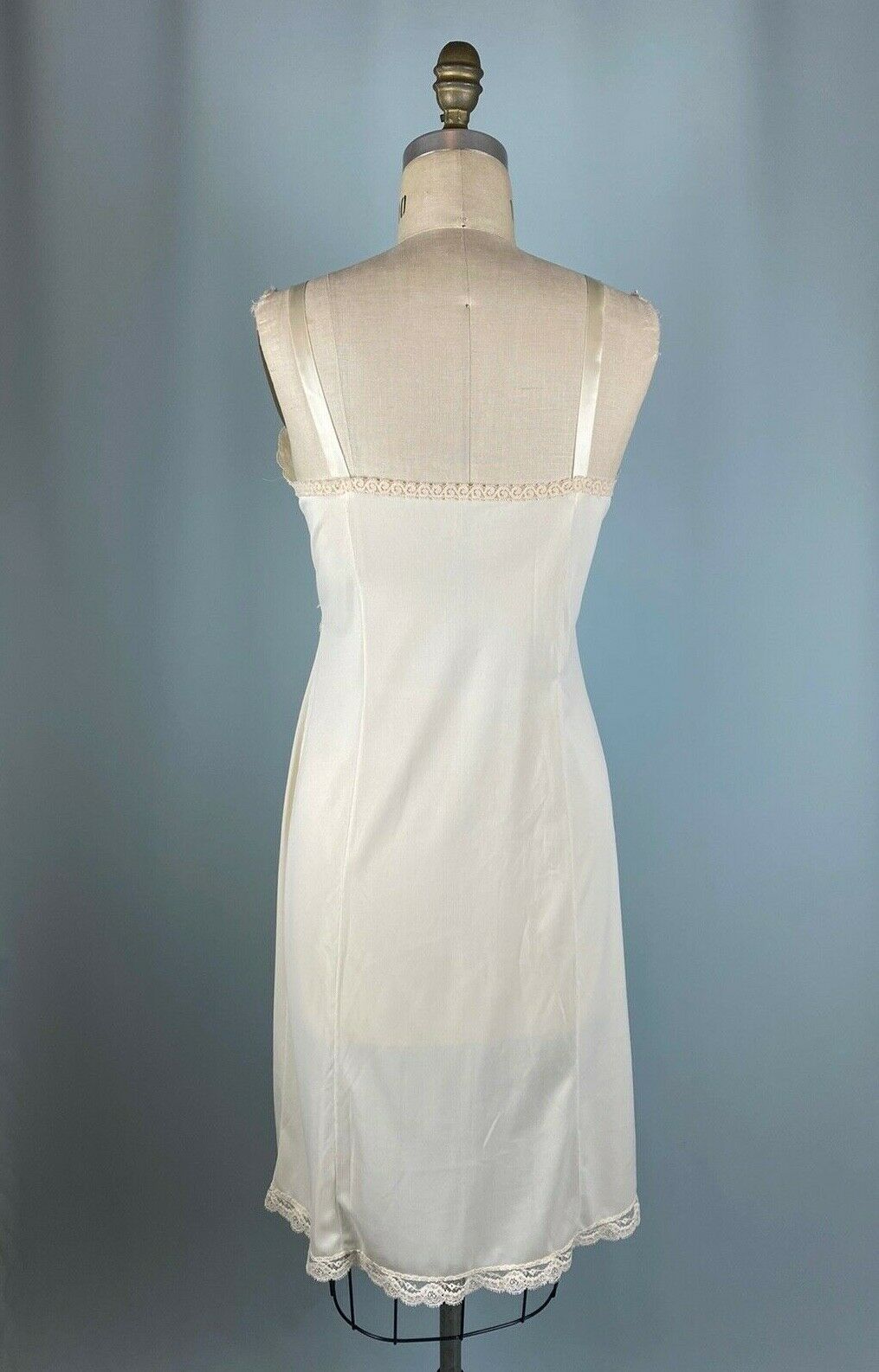 Vintage Slip Tall Wonder Maid Nylon Gored Usa Pin Up Cream White